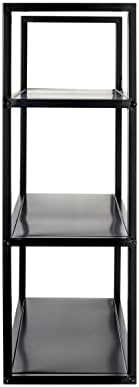 Wandplank zwart, metaal – Afmetingen: B 50 x H 58 x D 20 cm, Stijl: Modern