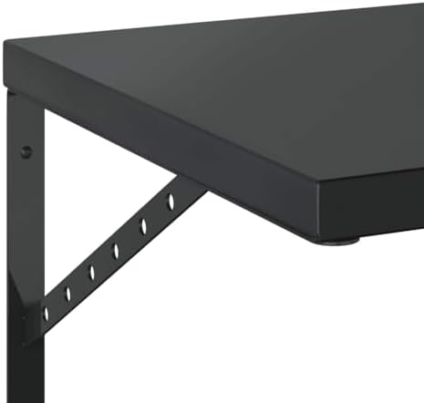 Wandplanken 2 stuks 50x40 cm Zwart Roestvrij staal, zwevende plank, hangende plank, wandplank, plank, plankblad, cd-plank, dvd-plank