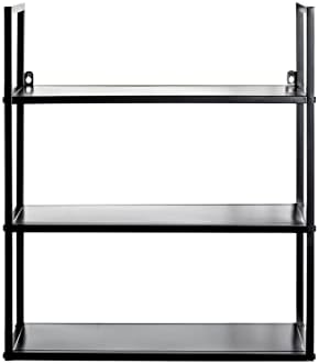 Wandplank zwart, metaal – Afmetingen: B 50 x H 58 x D 20 cm, Stijl: Modern