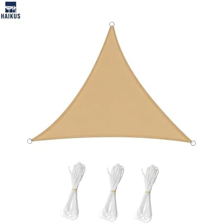 Zonnescherm, waterdicht, driehoekig, 3 x 3 x 3 m, zonwering, waterafstotend, hoogwaardig PES-polyester met UV-bescherming voor balkon, tuin, terras, San