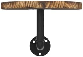 Wandplank van hout en metaal – set van 3 zwevende planken, hangplank – plank voor fotolijsten, decoratieve boeken, bloempotten – eenvoudige montage