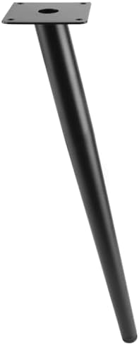 Set van 4 schuine, kegelvormige tafelpoten, 40 cm, stalen meubelpoten met krasbestendige dopjes voor salontafels/nachtkastjes/kasten/stoelen