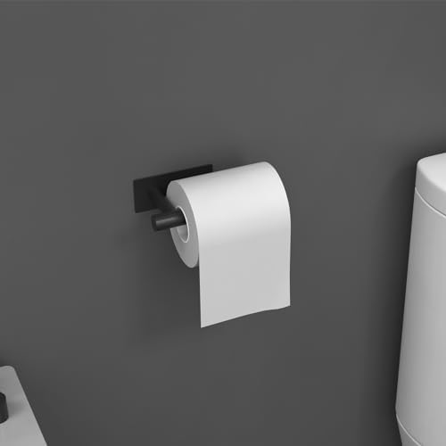 Toiletrolhouder zonder boren, 5-in-1-set, 3 stuks handdoekhaken, zelfklevend, badhanddoekhouder, handdoekhouder, roestvrij staal, zwart