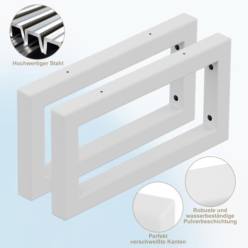 Wastafelbeugels, wastafelstandaards, wandmontage, metalen plankbeugels, consolebeugels voor wastafels, veelzijdige wandbeugels (wit, 30 cm, 2 stuks)