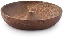 Ronde houten wierookschaal, wierookschaalhouder, asopvangbak voor interieur, thuiskantoor, club, aromatherapie (5 x 5 x 1 inch)