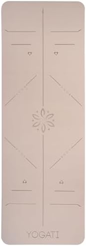 Yogamat antislip, vrij van schadelijke stoffen, met draagriem. Yogamat met uitlijningslijnen. Ideaal als gymnastiekmat, sportmat, fitnessmat,