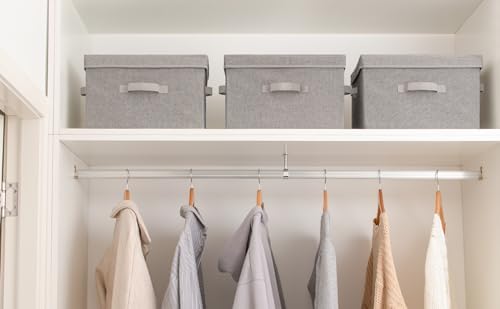 SorageWorks opbergbox van stof met deksel, opvouwbare opbergboxen voor de slaapkamer, decoratieve opbergboxen met deksel, stapelbare opbergboxen met deksel, groot