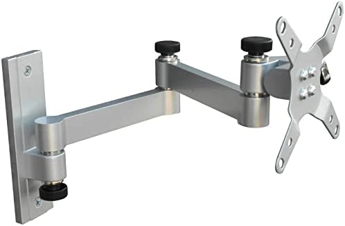 TV-wandbeugel voor camper, camping, caravan, draaibaar, kantelbaar, uitschuifbaar voor 13–32 inch LED-LCD met VESA 75/100, zilver