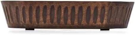 Decoratieve schalen van mangohout voor interieurinrichting, decoratieve lange houten schaal als tafeldecoratie (25,4 cm x 15,24 cm x 5,08 cm)