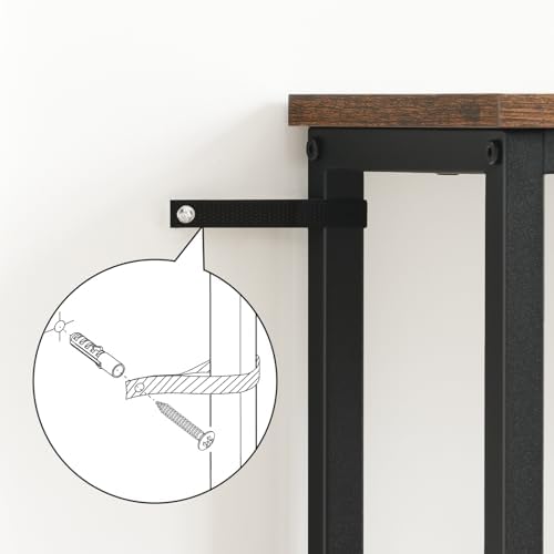 Smalle consoletafel, 75 cm bijzettafel, haltafel, kleine presentatietafel, salontafel voor kleine ruimtes, entree, hal, vintage bruin/zwart EBF7