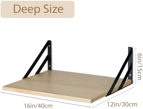 Houten wandplank, 30 cm diep: moderne 40 cm brede planken voor aan de muur, houten plank voor keuken, badkamer, woonkamer – grote zwevende plank voor router, boeken