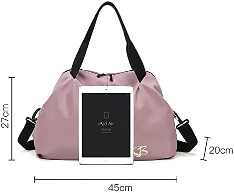 Sporttas dames kleine reistas, 45x27x20 cm, met natvak, weekendtas fitness gymtas, sporttas dames sportschool gymtas, licht zacht