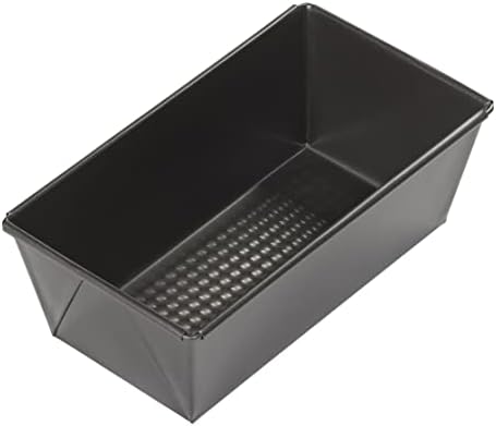 Kastvorm 900 g, rechthoekige broodvorm van koolstofstaal met antiaanbaklaag voor brood en cake. Geschikt voor koelkast en vriezer, zwart, 21 x 11,5 x 7,5 cm