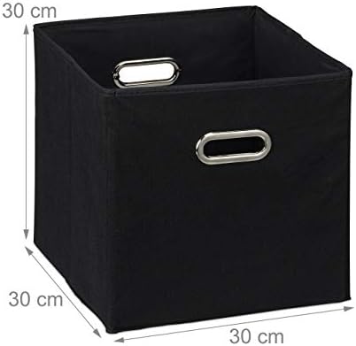 Set van 2 opbergdozen met handvat, opvouwbare stoffen doos zonder deksel, kubus, 30 cm