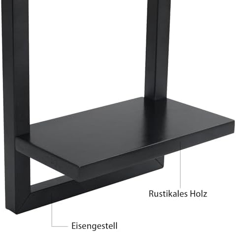 Set van 3 wandplanken, zwevende planken voor wanddecoratie, hangplanken voor opbergruimte aan de muur, vierkante boekenplank voor aan de muur, houten wandplank, hangplank