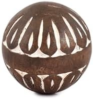 Witte decoratieve bollen van mangohout, set van 3, voor de woonkamer, eettafeldecoratie, woonaccessoires, 7,6 x 7,6 x 7,6 cm