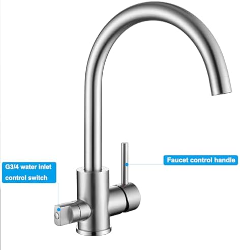 Keukenkraan voor vaatwasser, keukenkraan met 3/4-inch aansluiting, hogedrukkeukenkraan met 360° draaibare uitloop, mat