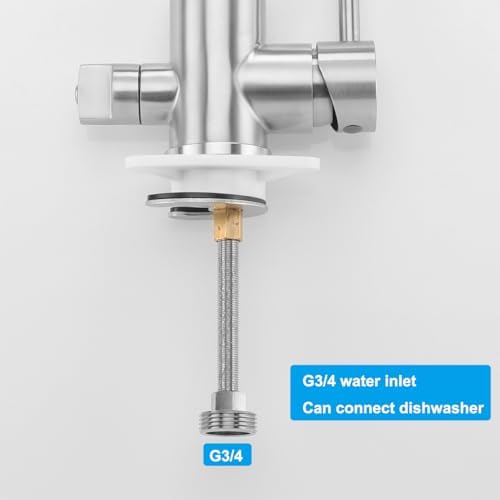 Keukenkraan voor vaatwasser, keukenkraan met 3/4-inch aansluiting, hogedrukkeukenkraan met 360° draaibare uitloop, mat