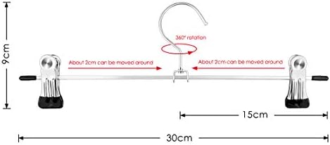 Set van 10 metalen broekhangers, rokhangers met 360° draaibare haken, hangers voor broeken, sokken en rokken