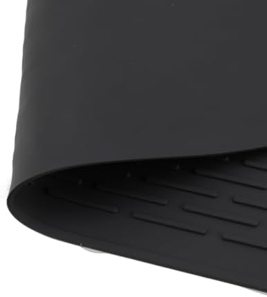 Siliconen afdruipmat, 71 x 50 cm, afdruipmat voor servies, afdruipmat, gootsteenmat voor de keuken om servies en glazen te drogen (zwart)
