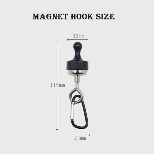 Zwarte magneethaken, set van 4, magneethouders, ronde magneethaken voor kamperen, garage, keuken, kantoor, haken, verwijderbaar, magneethaken voor kamperen