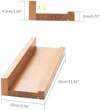Wandplank in U-vorm, 30 cm zwevende plank in vintage-stijl, hangplank, kantoorplank voor decoratie, woonkamer, slaapkamer en kantoor, houtkleur RF-GB543