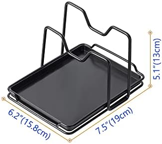 Pannendekselhouder, 2-laags pannendekselorganizer, multifunctioneel opbergrek voor deksels en lepels met opvangbak voor pannendeksels, spatels, lepels en snijplanken