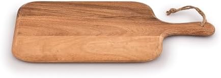 Snijplank van acaciahout voor vlees, kaas, brood, groenten en fruit met handgreep, 15" x 7"