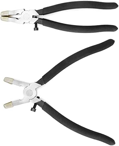Pakket van 40 zilveren lanyard-blanks met sleutelring en 1 vouwtang, voor 25 mm breed bandmateriaal