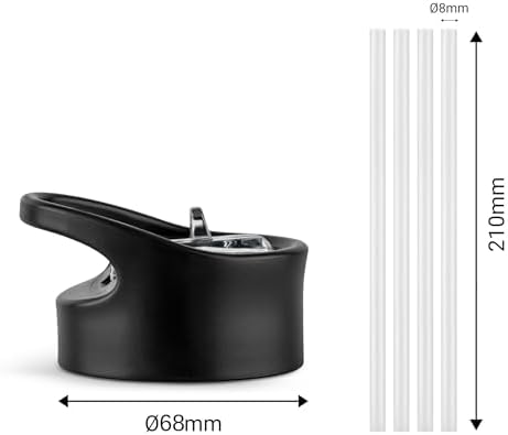 Set vervangende deksels voor roestvrijstalen drinkflessen met een diameter van 57 mm – rietjes geschikt voor 500 ml, 750 ml, 1000 ml – lekvrij met reinigings