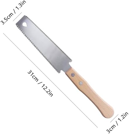 Kleine handzaag, Japanse handzaag, dubbelzijdige trekzaag 12/17 TPI, licht, flexibel zaagblad, handzaag voor houtbewerking met houten handgrepen voor fijne zaagsneden