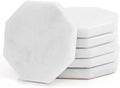 Marmeren onderzetters, set van 6, 3,5" handgemaakte stervormige onderzetters voor drankjes, ideale onderzetters, baraccessoires, wit