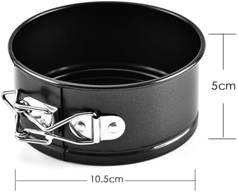 Mini-cakevormen, ronde set, 4-inch springvorm met verwijderbare bodem, antiaanbaklaag, voor cheesecake, taarten en quiches, set van 4