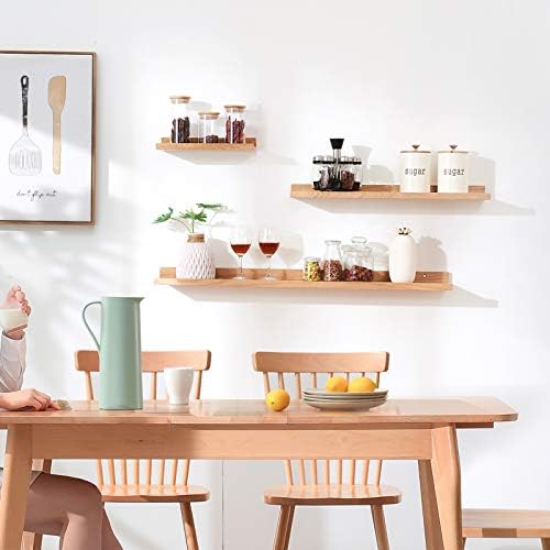 Wandplank in U-vorm, 30 cm zwevende plank in vintage-stijl, hangplank, kantoorplank voor decoratie, woonkamer, slaapkamer en kantoor, houtkleur RF-GB543