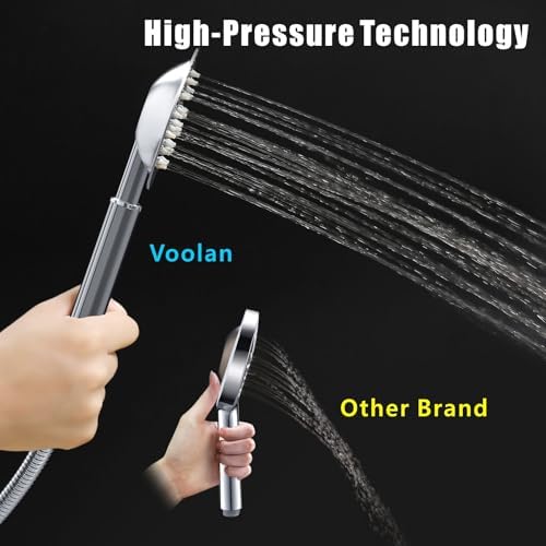 Volledig metalen handdouche, hogedruk douchekoppen, eenvoudige chromen handdouche met teflonband, hoge doorstroming ook bij lage waterdruk, rond