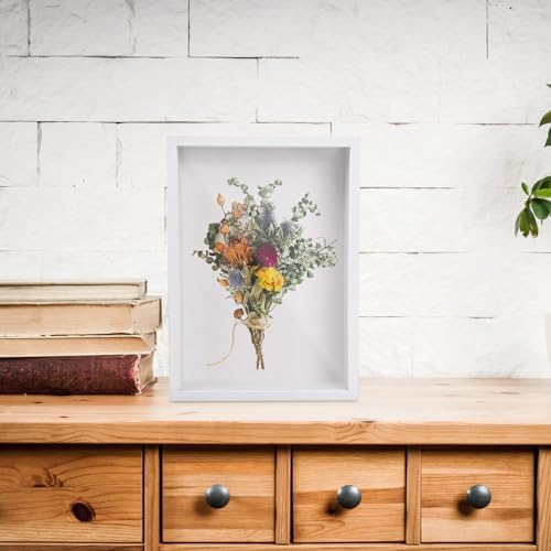 3D-fotolijst om te vullen, objectlijst, diep om te vullen, diepe fotolijst om te vullen, houten fotolijst voor gedroogde bloemen/knutselwerk (wit)