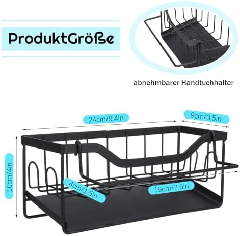 Spoelbak-organizer met afdruipbak, keuken-organizer met handdoekhouder, sponshouder, opbergen & organiseren in de keuken, zonder boren, spoelbak, badkamer