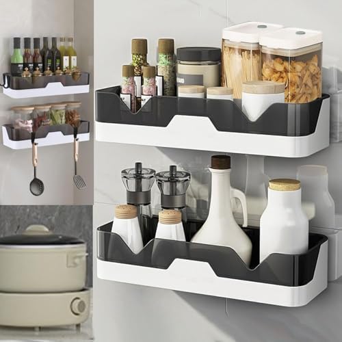 Set van 2 badkamerplanken, badkamerplanken zonder boren, doucheplank, douchemanden van kunststof, wandmontage voor keuken en badkamer (met 1 zeepbakje)