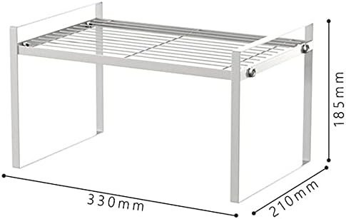 Keukenkast-organizer, inlegrek met antislipmat, keukenkast-inleg, voor keuken/badkamer/tafelblad/dressoir. (Wit)