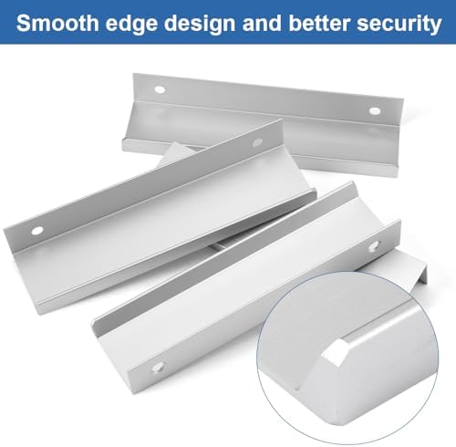 Set van 4 verborgen deurklinken, ladegrepen, aluminium kastgrepen, zilver, verborgen kastgrepen, moderne ladegrepen, verborgen kastgrepen
