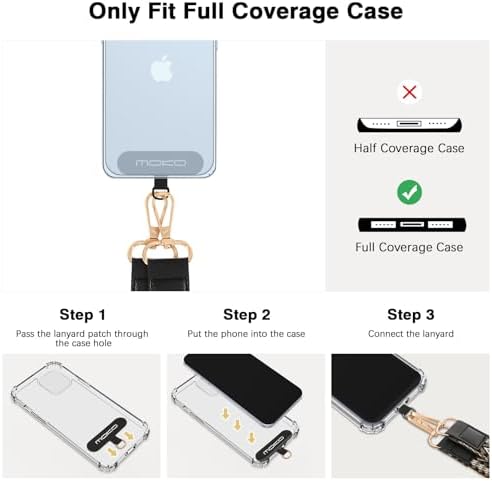 Universele mobiele telefoonband, verstelbare nylon draagriem voor mobiele telefoons, afneembare mobiele telefoonbanden voor dames en heren, met patches voor iPhone,