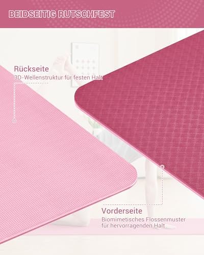 Yogamat Fitnessmat Antislip Trainingsmat Sport Turnmatten Pilatesmat Vloertrainingsmat met draagriem 183 x 61 x 0,6 cm