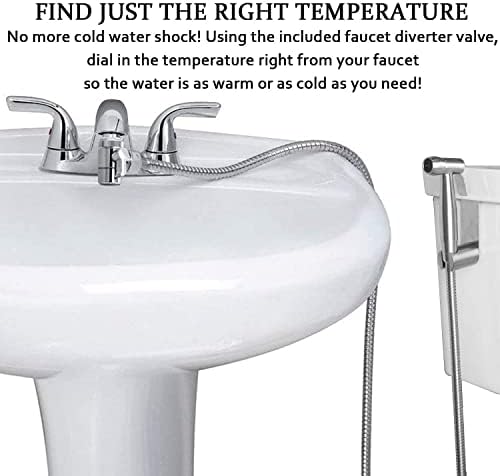 Roestvrijstalen bidet-handdouche, islamitische roestvrijstalen douche en sproeiset voor katoenen luiers met M22 x M24-aansluitingen, doucheschakelaar, omschakelklep, Ho
