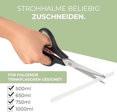 Set vervangende deksels voor roestvrijstalen drinkflessen met een diameter van 57 mm – rietjes geschikt voor 500 ml, 750 ml, 1000 ml – lekvrij met reinigings