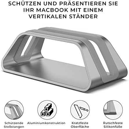 Verticale laptopstandaard, compatibel met MacBook Pro en MacBook Air, houder voor pc-bureaustandaard, aluminium, verwisselbare inzetstukken voor verschillende