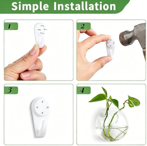 Set van 6 creatieve glazen wandvazen, hangende potten voor hydrocultuurplanten, wanddecoratie voor thuis/de woonkamer