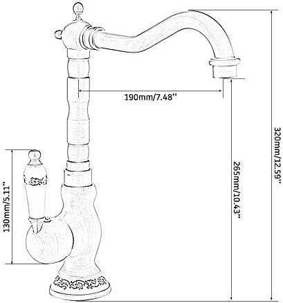 Keukenmengkraan Eengreepsmengkraan voor keuken en badkamer Antiek-vintage mengkraan Keuken Klassiek messing (antiek)