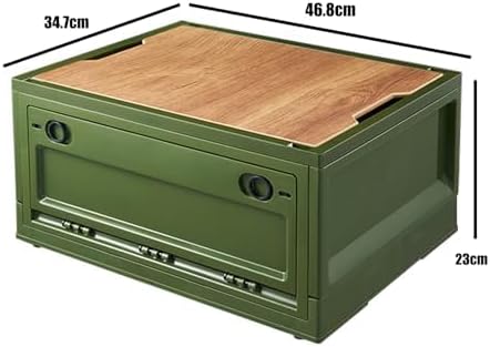 Set van 2 campingboxen 38 l kampeeraccessoires Opvouwbare kunststof opbergbox met deksel en 4 wieltjes Kampeerkast Organiseer je kofferbak voor outdoorreizen Cam