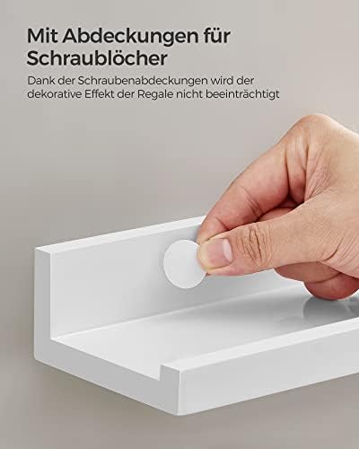 Wandplank, zwevende plank, set van 3, 10 x 38 cm, wandplank voor fotolijsten en boeken, fotoplank voor woonkamer, slaapkamer, badkamer, keuken, wit LWS38W