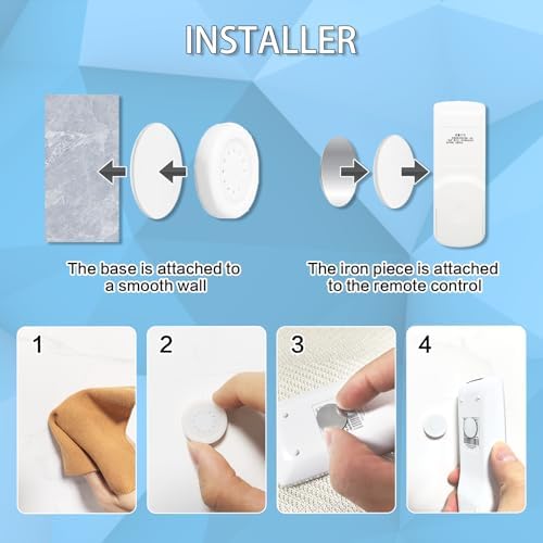 Magnetische wandhouder voor afstandsbediening, afstandsbedieningshouder voor aan de muur, afstandsbedieningshouder met zelfklevende achterkant, voor tv, ventilator, airconditioning (Pa